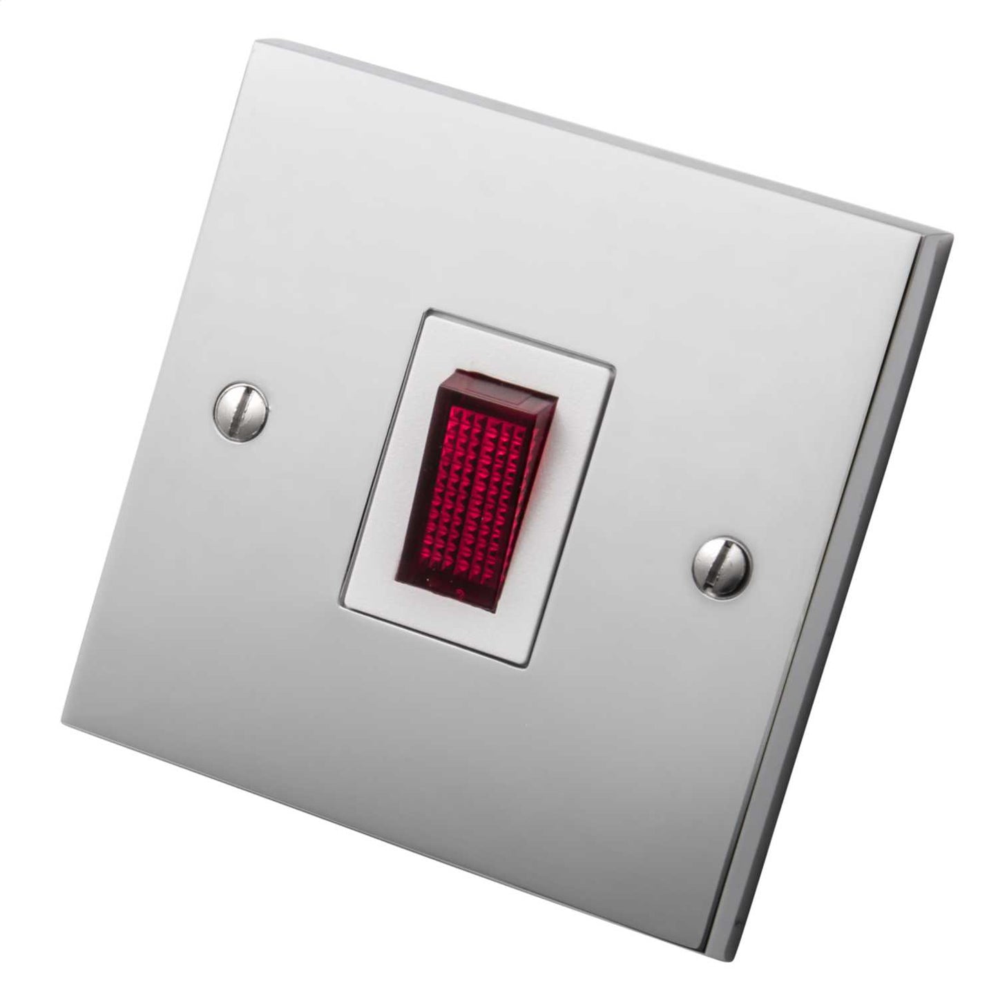 Heritage Brass 20A DP Switch with Neon White Insert Polished Chrome