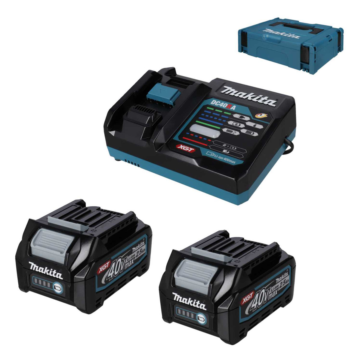 Makita 191J85-8 40V 2 x 2.5Ah Batteries and Charger Kit