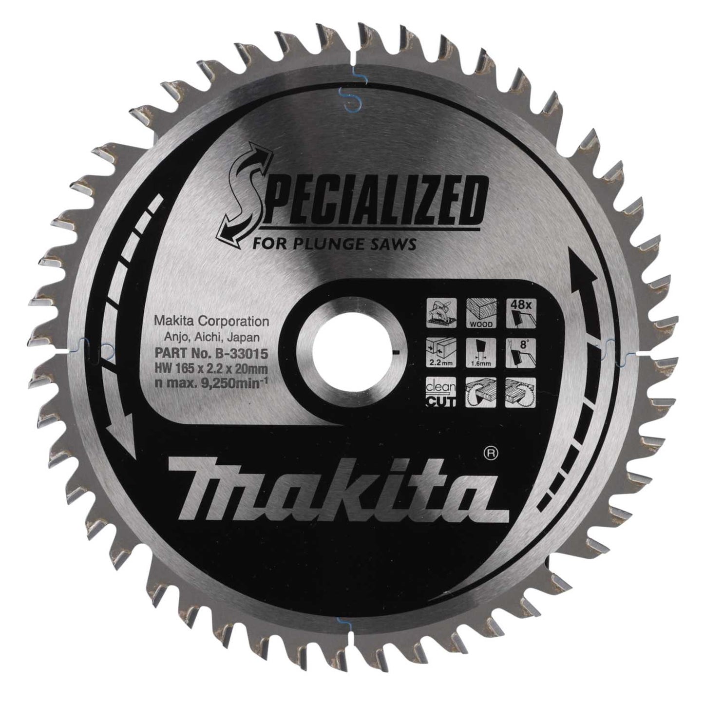 Makita 165mm Specialized 48T Wood Circular Saw Blade
