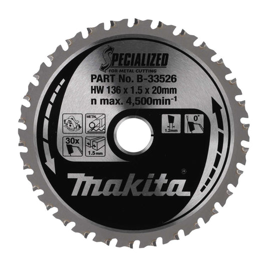 Makita 136mm Specialized 30T Metal Circular Saw Blade