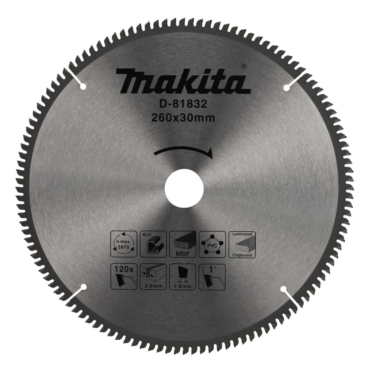 Makita 260mm TCT Multi Purpose Circular Mitre Saw Blade