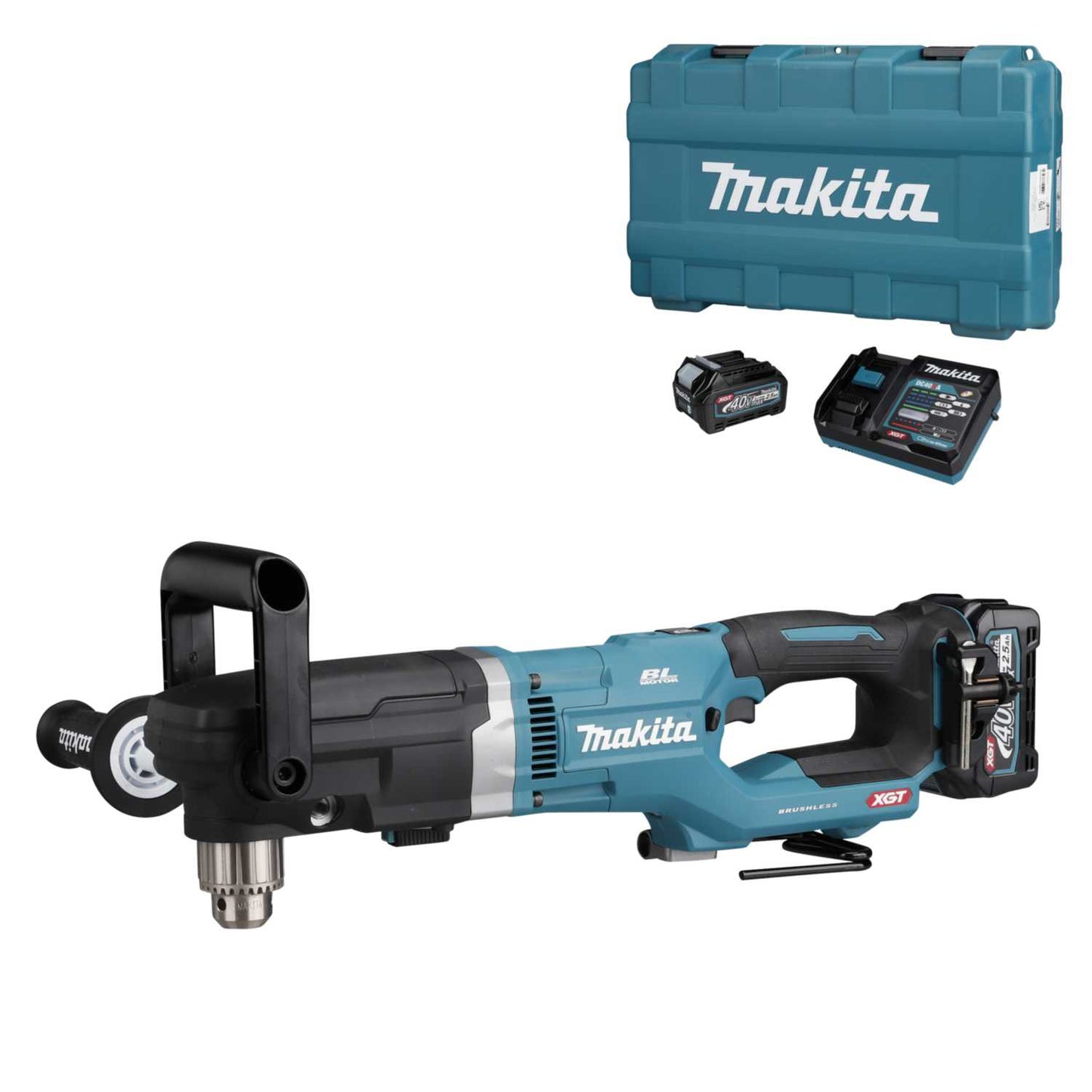 Makita DA001GD202 40V XGT Angle Drill with 2 x 2.5Ah Batteries