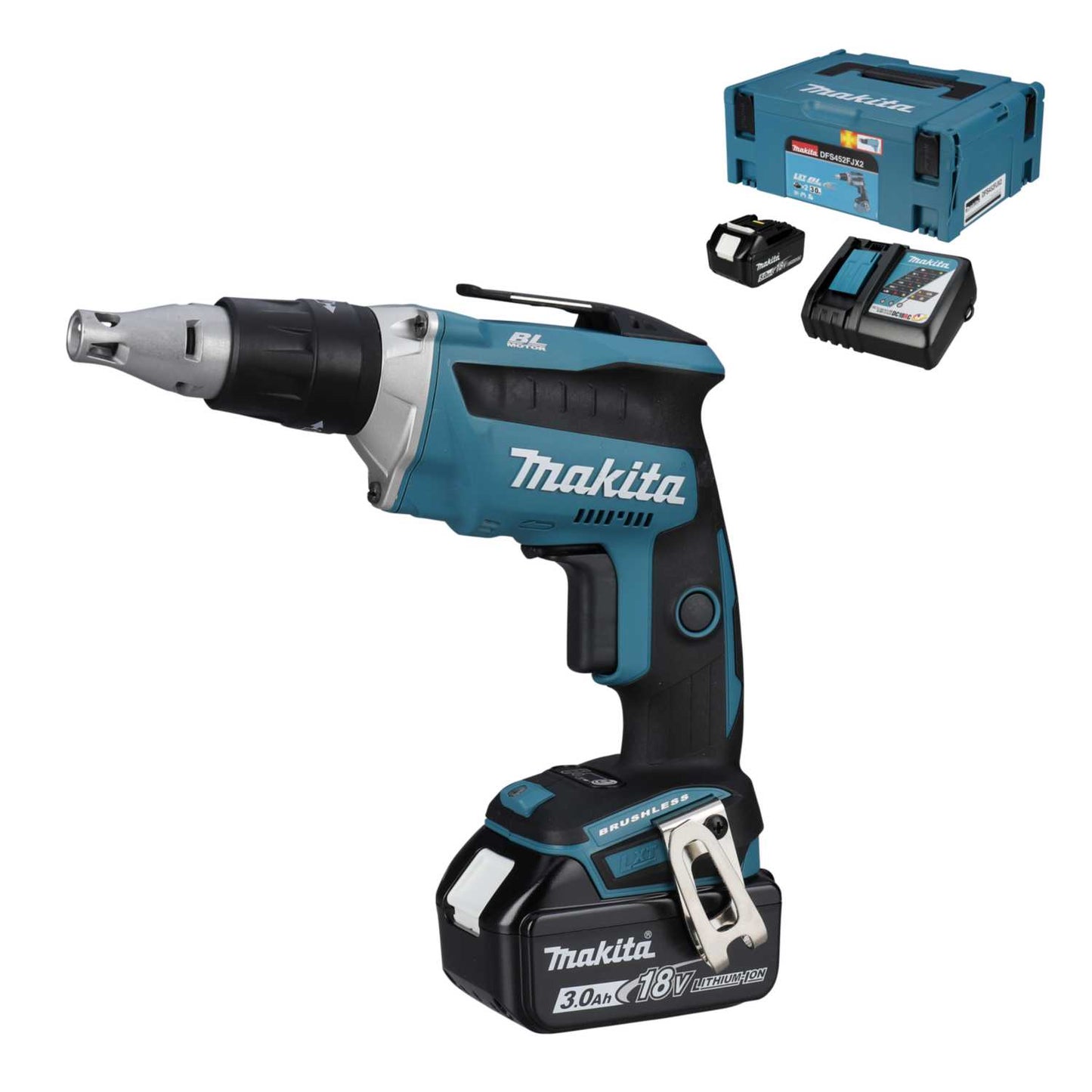 Makita DFS452FJX2 18V LXT Drywall Screwdriver with 2 x 3.0Ah Batteries