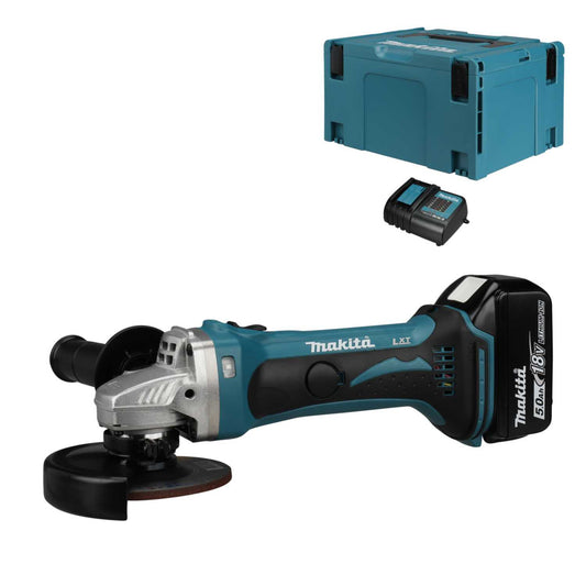 Makita DGA452RT1J 18V LXT 115mm Angle Grinder with 1 x 5.0Ah Battery