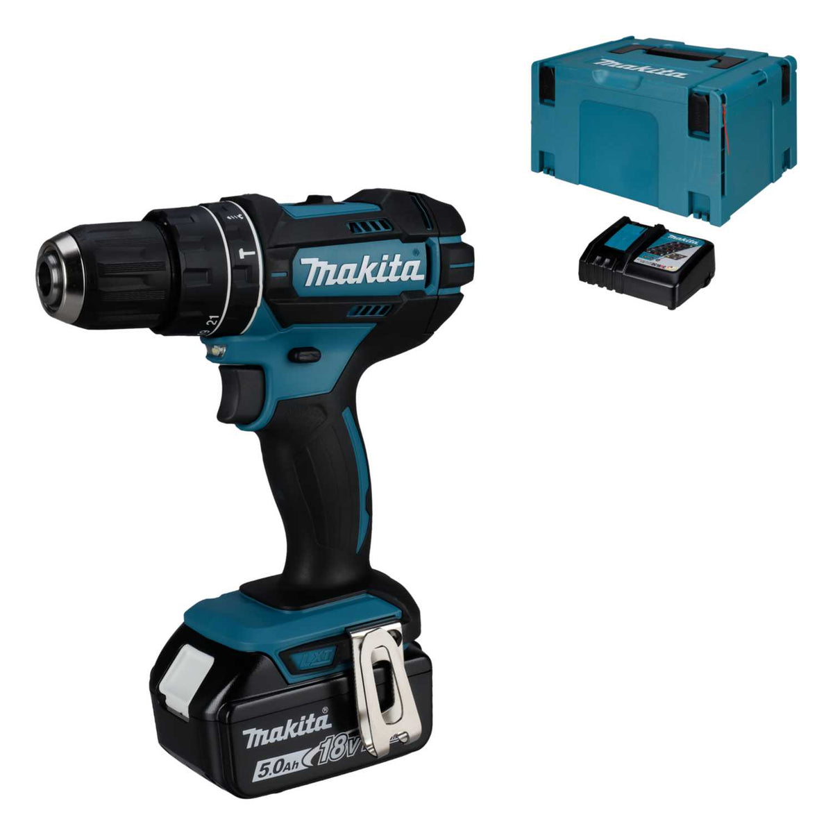 Makita DHP482RT1J 18V LXT Combi Drill with 1 x 5.0Ah Battery
