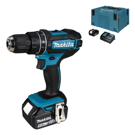 Makita DHP482RTJ 18V LXT Combi Drill with 2 x 5.0Ah Batteries