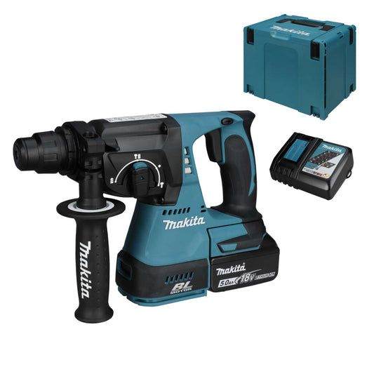 Makita DHR242RT1J 18V Rotary Hammer SDS+ Drill with 1 x 5.0Ah Battery