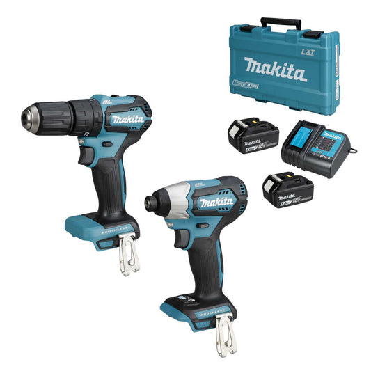 Makita DLX2221ST 18V Brushless Combi and Impact Driver Kit with 2 x 5.0Ah Batteries