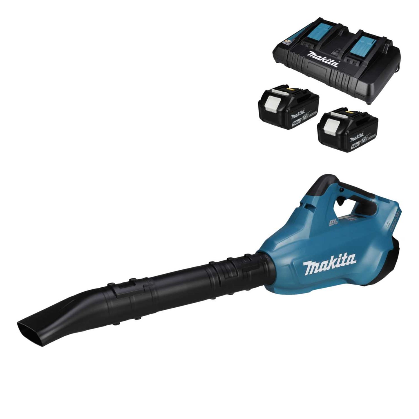 Makita DUB362PT2 Twin 18V LXT Brushless Blower with 2 x 5.0Ah Batteries