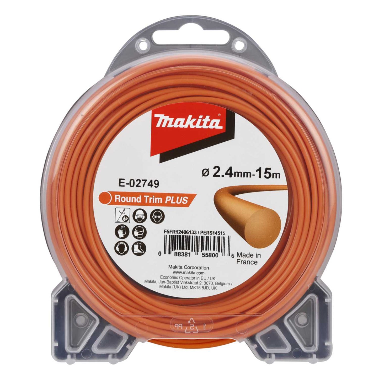 Makita E-02749 Round Trim Plus Nylon Trimmer Line 2.4mm x 15m