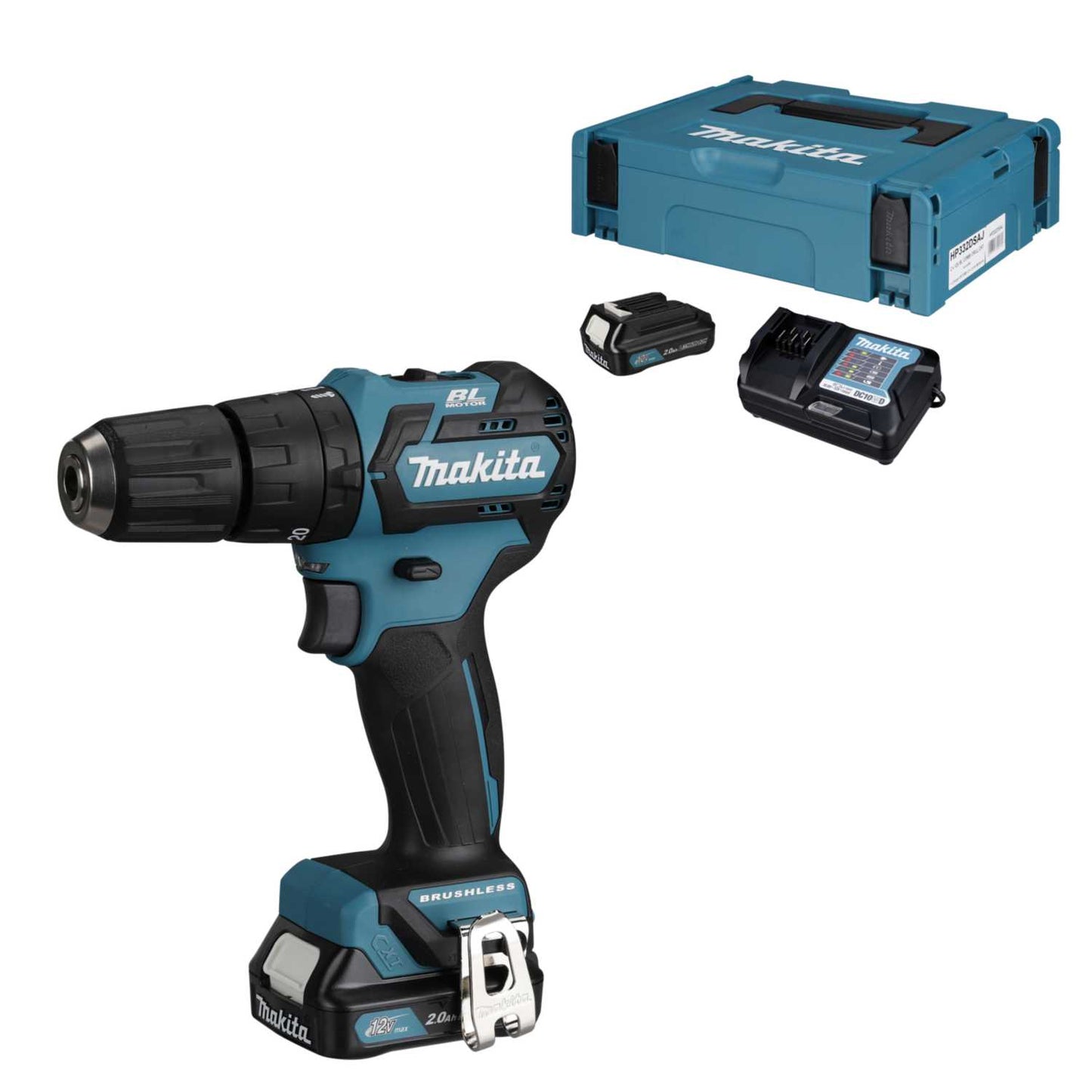 Makita HP332DSAJ 12V CXT Combi Drill with 2 x 2.0Ah Batteries