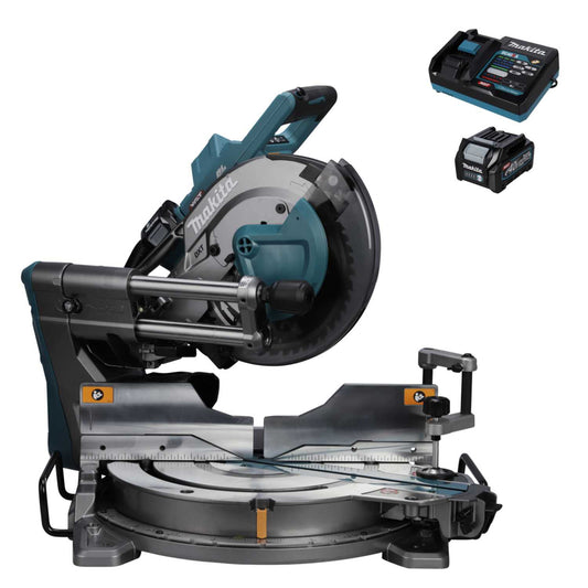 Makita LS004GD202 40V XGT Slide Compound Mitre Saw with 2 x 2.5Ah Batteries