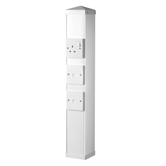 Marco 650mm Power Post Powder Coated Body UPVC Lid White