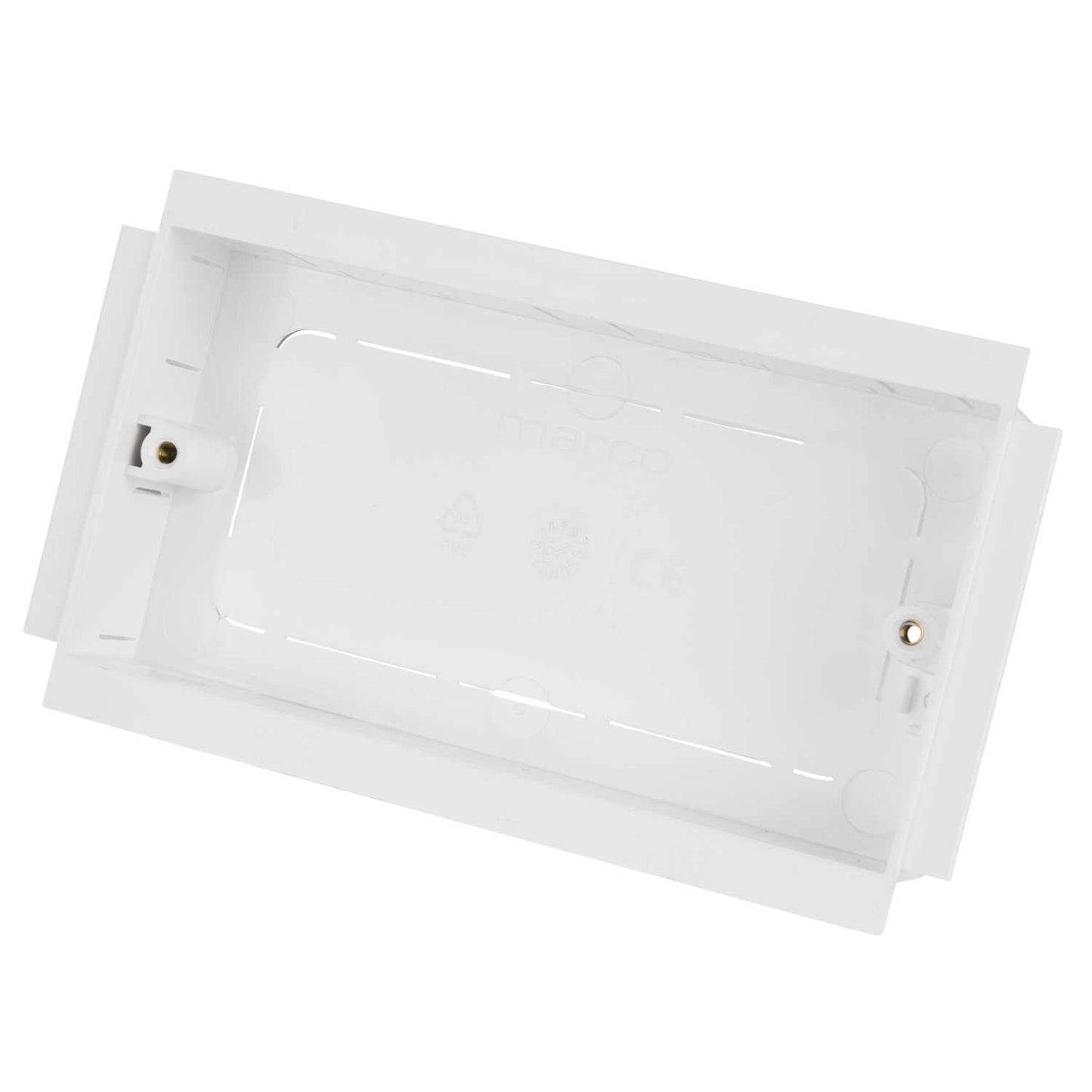 25mm 2 Gang Socket Box for Bench Trunking White (Sold in 1's)