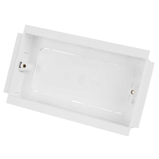 25mm 2 Gang Socket Box for Bench Trunking White (Sold in 1's)