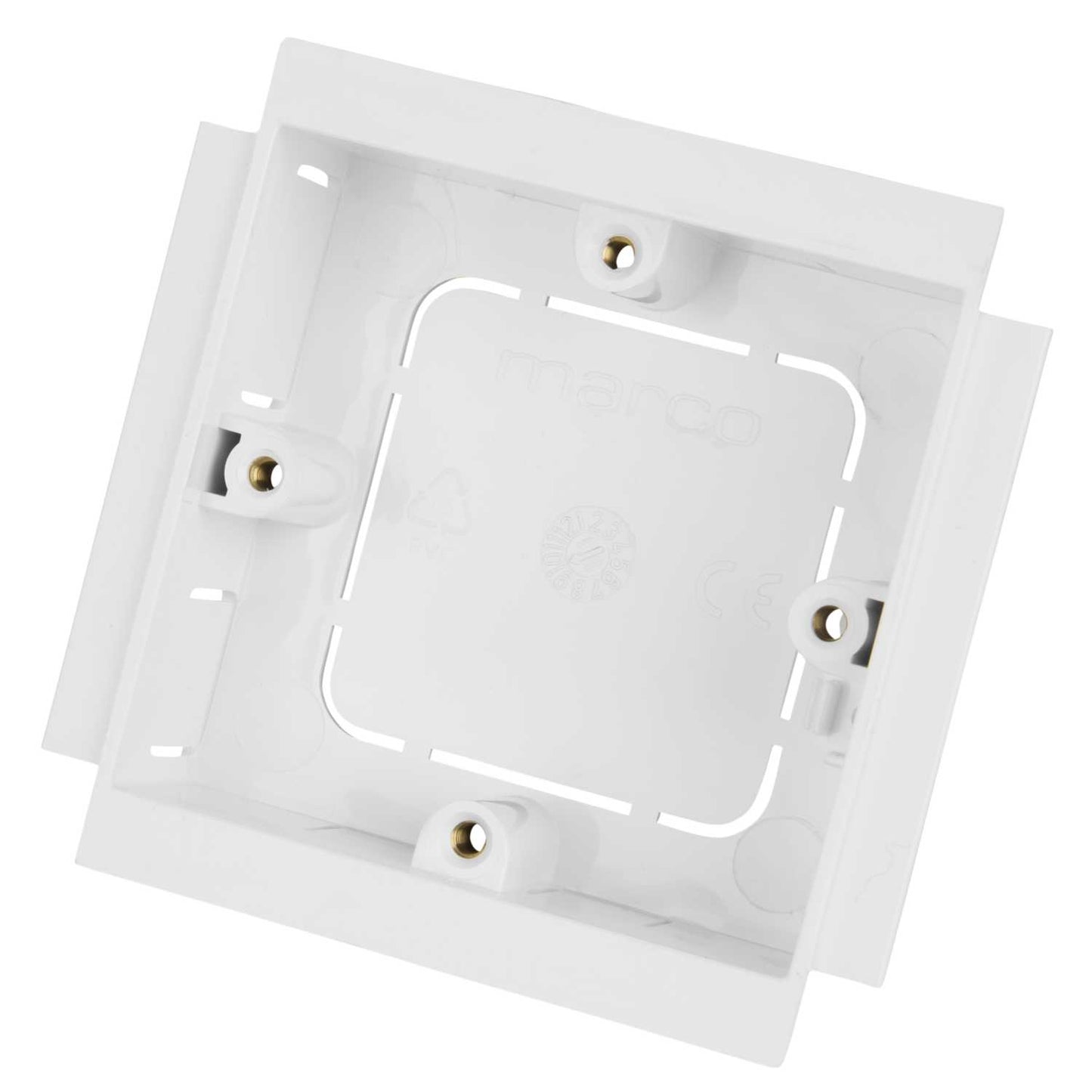 25mm 1 Gang Socket Box 4 Lugs White (Sold in 1's)
