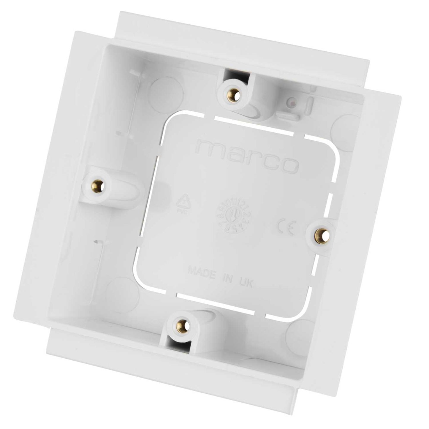 35mm 1 Gang Socket Box 4 Lugs White (Sold in 1's)