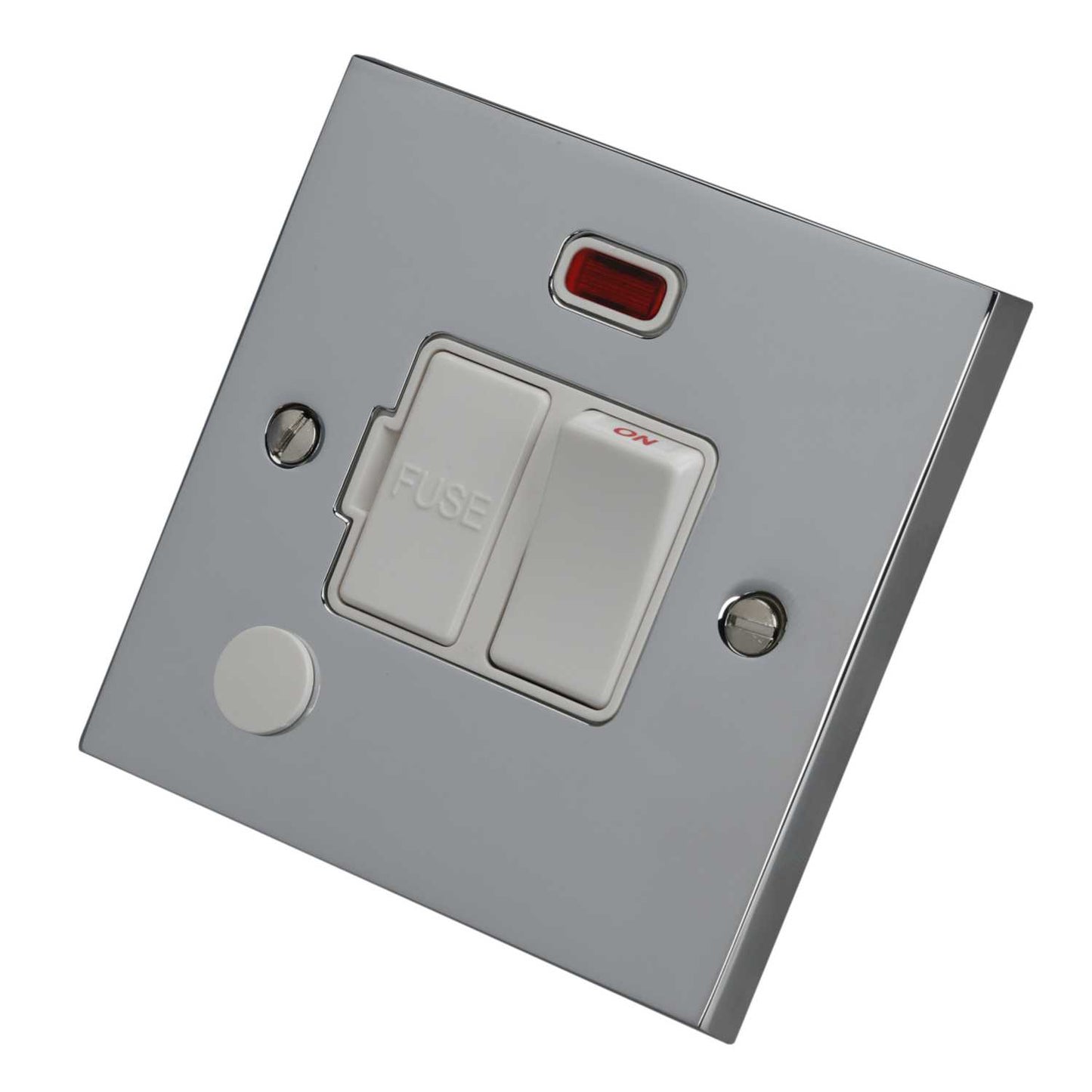 Heritage Brass 13A Switched Fused Spur Neon White Insert Polished Chrome