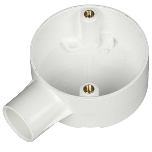 20mm PVC Conduit Terminal Box White (Sold in 1's)