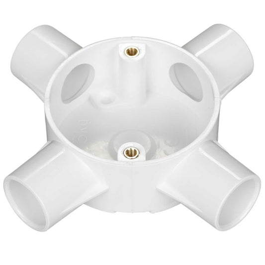 20mm PVC Conduit 4 Way Box White (Sold in 1's)