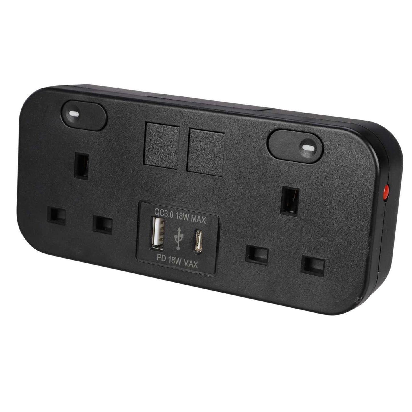Marshall Tufflex Icon Desktop Module 2 Gang Power Sockets / 1 x USB-C / 1 x USB-A Black