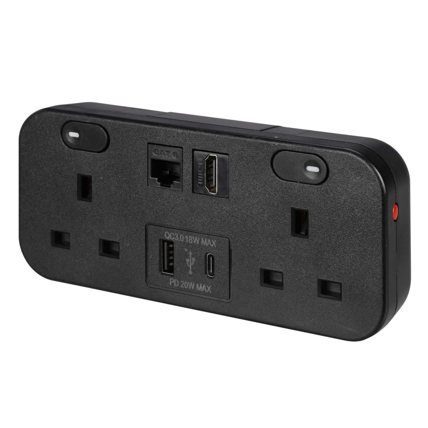 Marshall Tufflex Desktop Module 2 x Power Sockets / 2 x USB / 1 x Cat6 and 1 x Hdmi Port Black