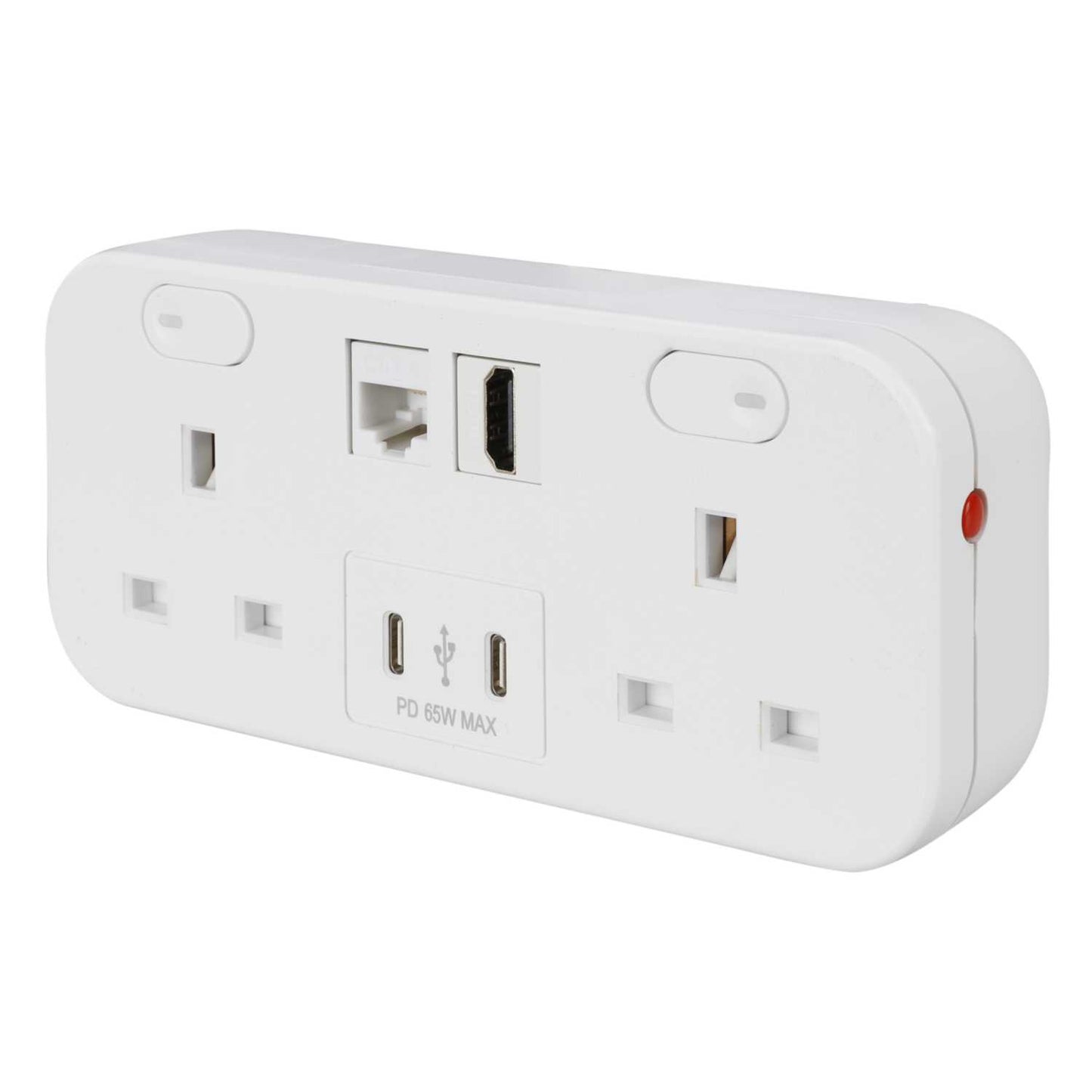 Marshall Tufflex Desktop Module 2 x Power Sockets / 2 x 65W USB-C / 1 x Cat6 and Hdmi Ports White