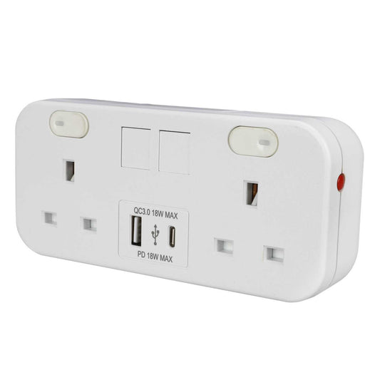 Marshall Tufflex Icon Desktop Module 2 Gang Power Socket / 1 x USB-C / 1 x USB-A White