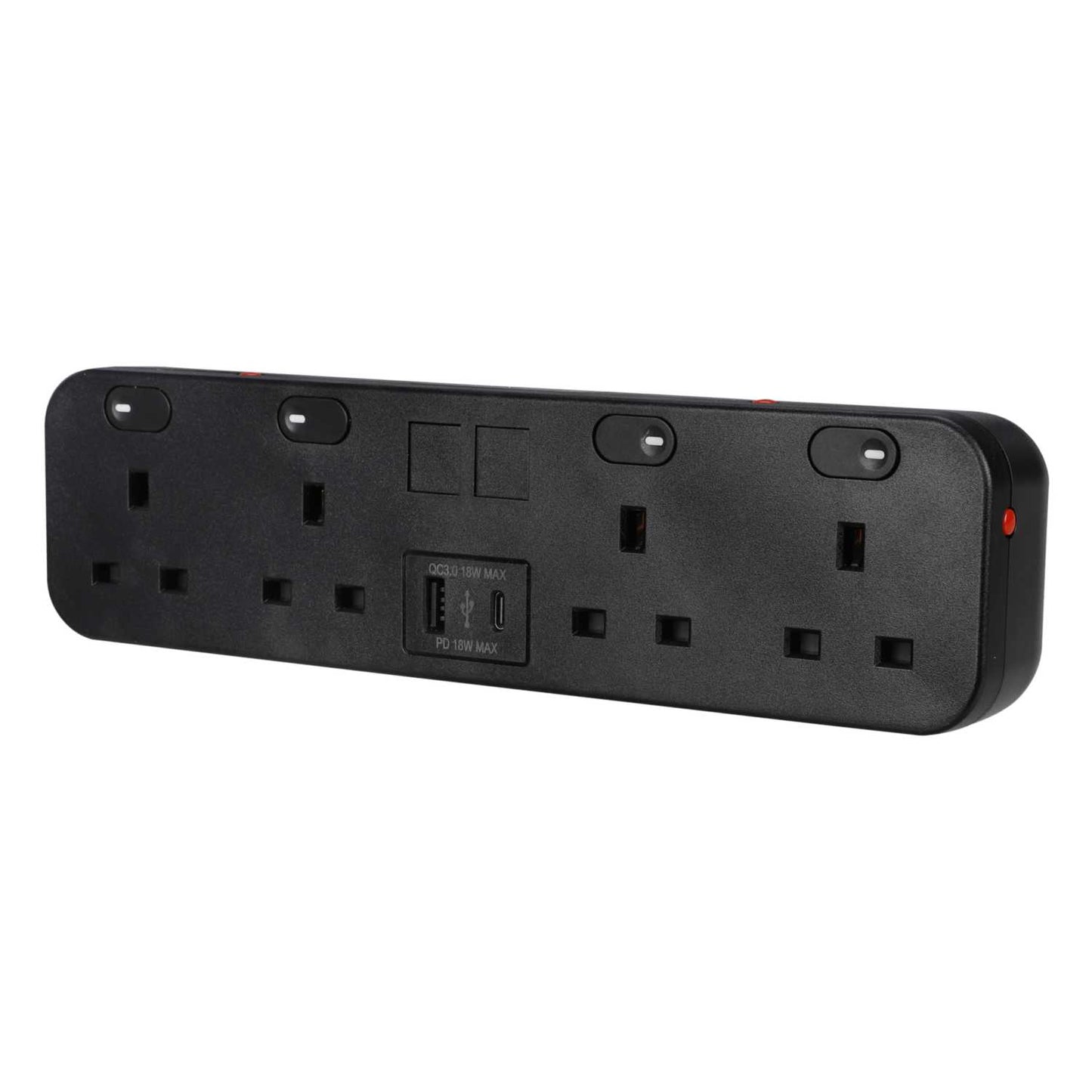 Marshall Tufflex Icon Desktop Module 4 Gang Power Socket / 1 x USB-C / 1 x USB-A Black
