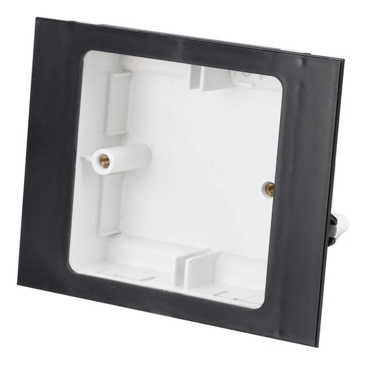 1 Gang Box and Flush Plate Black (Sold in 1's)