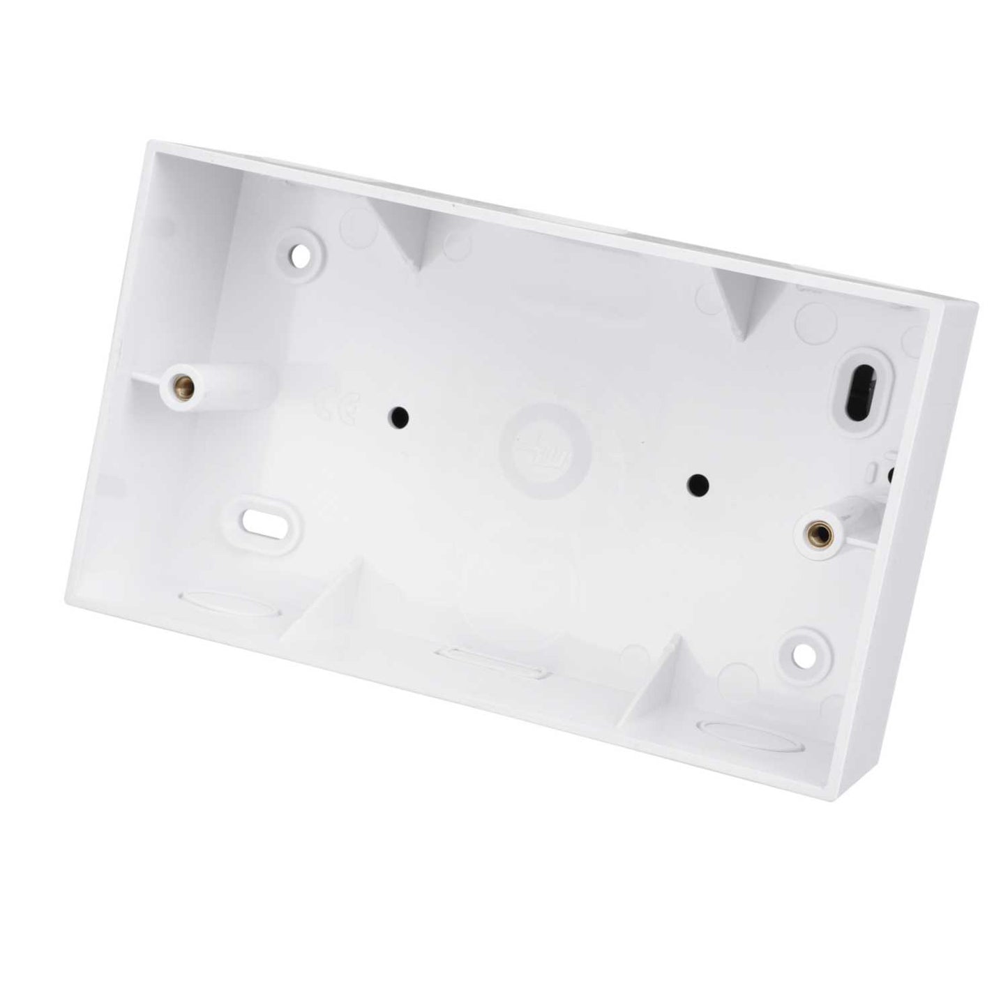 Universal 2G 44mm PVC Surface Box Square Corners with KO's White