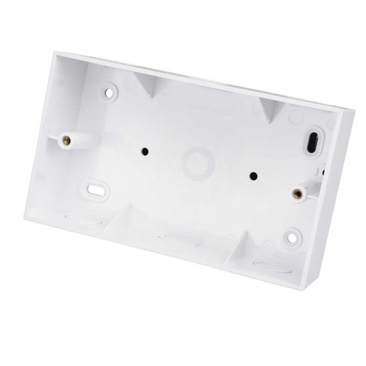Universal 2G 44mm PVC Surface Box Square Corners with KO's White