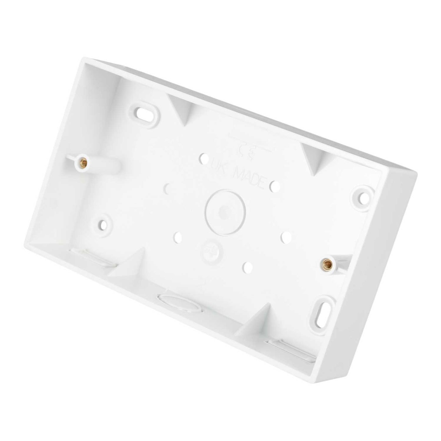 Marshall Tufflex 2 Gang 32mm PVC Surface Box Square Corners with Knockouts White