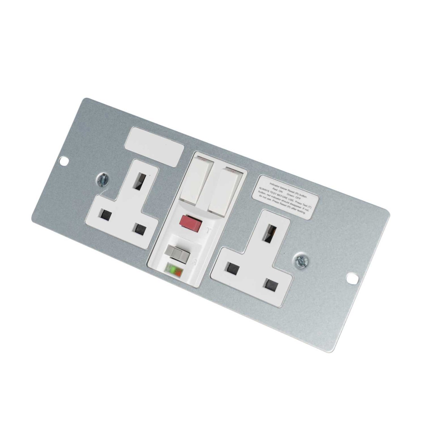 Marshall Tufflex 2 Gang RCD Switched Socket Plate for 4 Compartment Floor Box