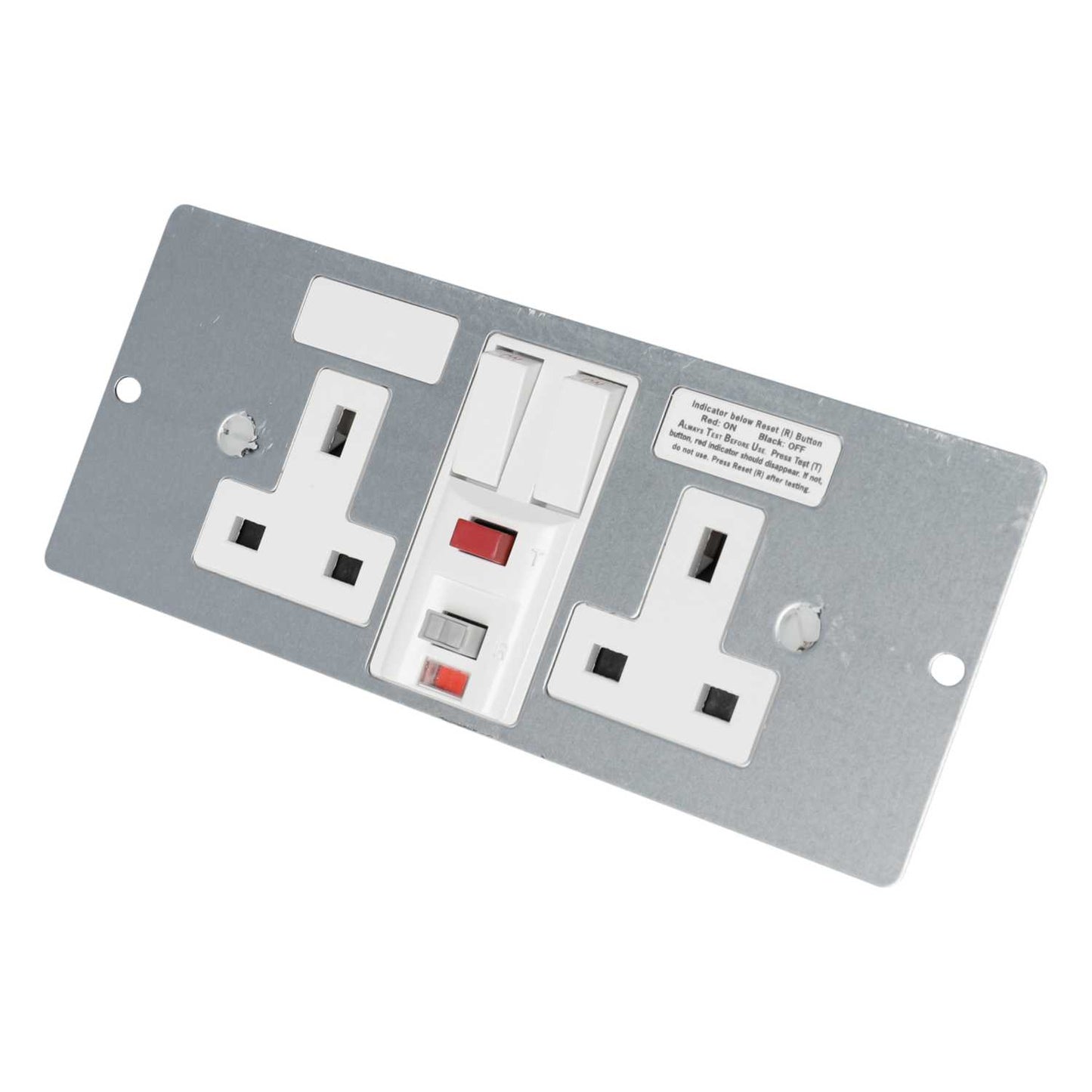 Marshall Tufflex 2 Gang RCD CE Switched Socket Plate for 4 Compartment Floor Box