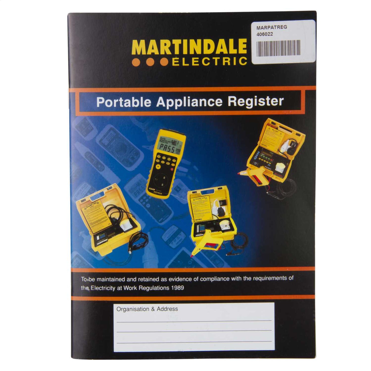 Martindale PAT Testing Register