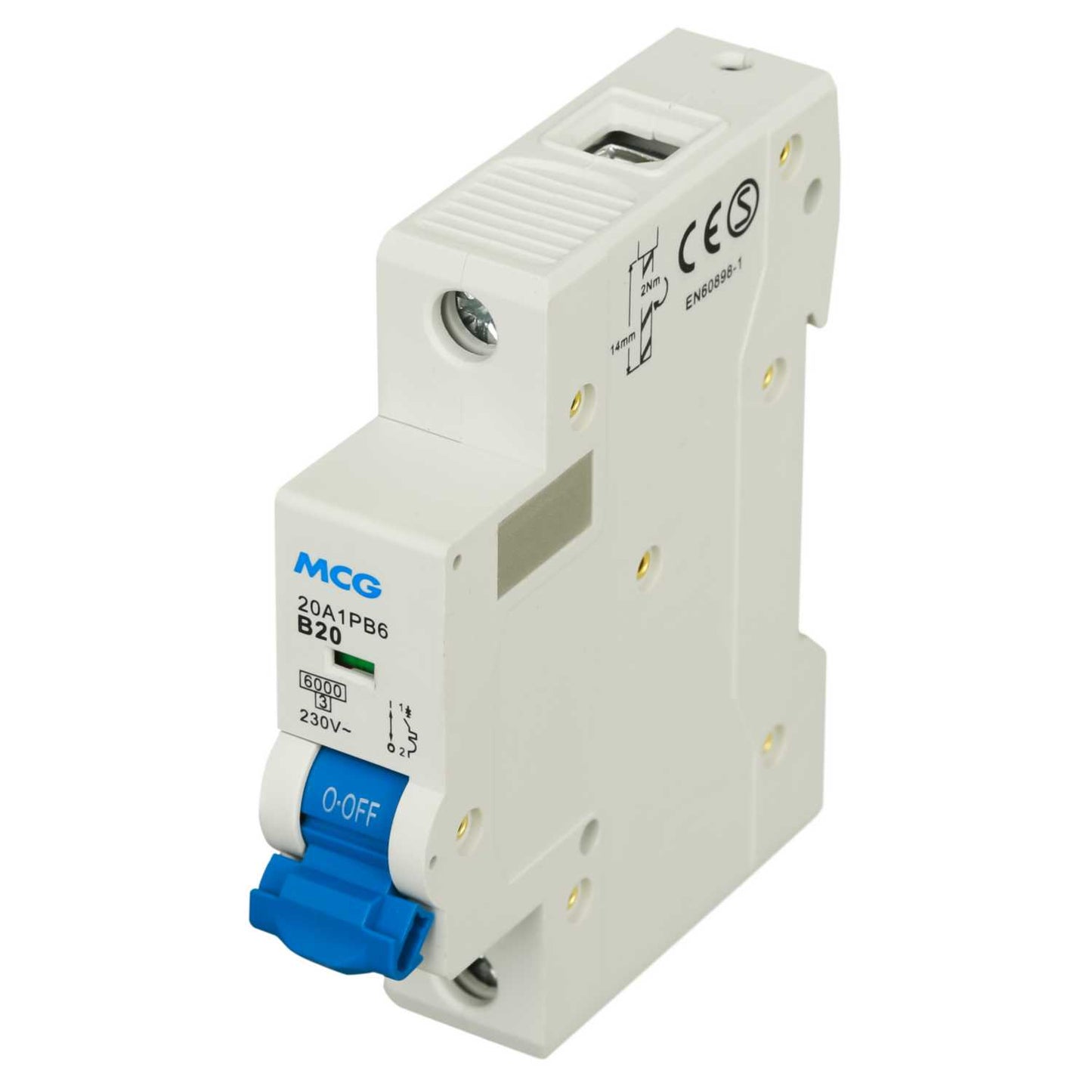 MCG 20A Single Pole 6kA B Curve MCB