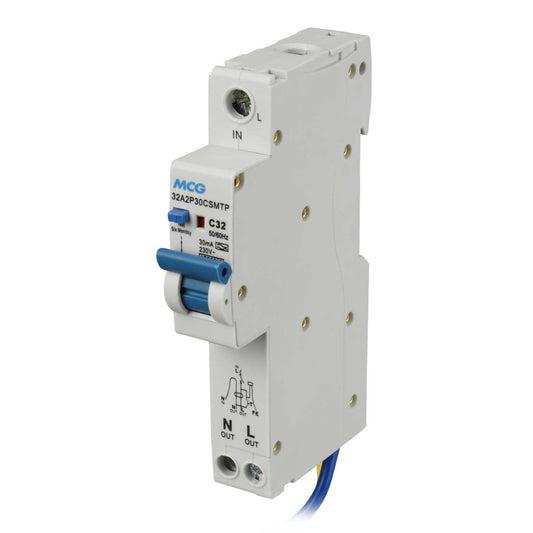 MCG 32A 1P+N 1 Module C Curve 10kA 30mA Type A Rcbo