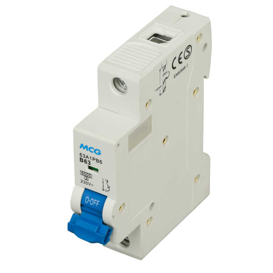 MCG 63A Single Pole 6kA B Curve MCB