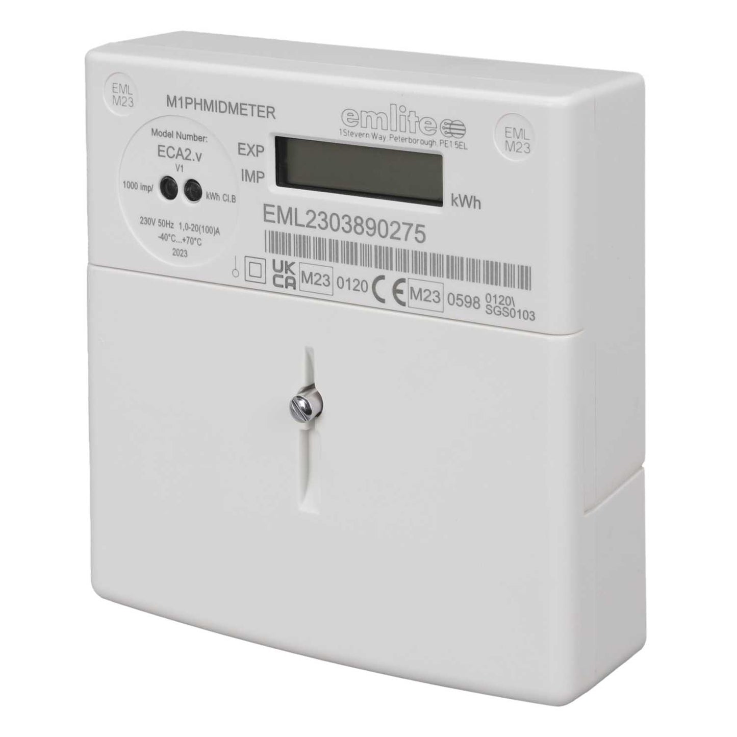 MCG 100A Single Phase Bi Directional kWh MID Meter c/w Ext Cover