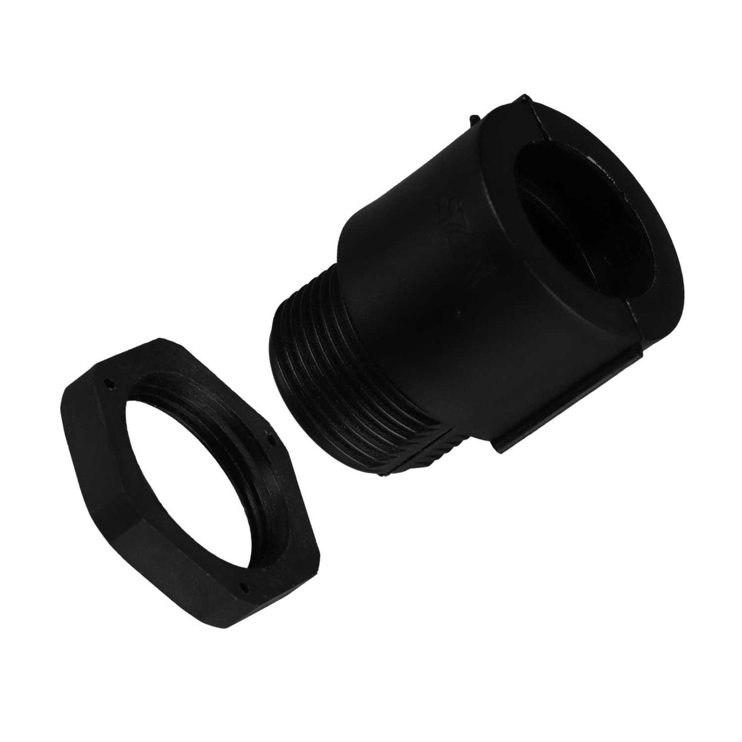 MCG 25mm Glands for Polypropylene Conduit in Black complete with Locknut