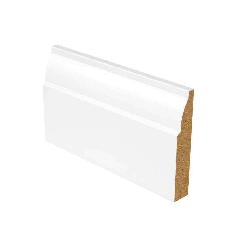 18mm x 94mm MDF White Primed Ovolo Skirting Board 4200mm