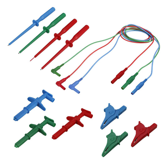 Megger Pro-Kit 3 Wire Unfused Test Lead Set with Probes, Crocodile Clips and Grabbers