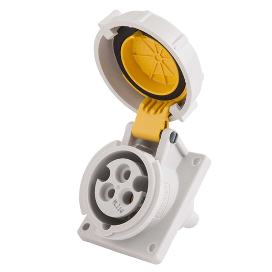Mennekes 16A 2P+E 110V Angled Panel Mounted Socket IP67