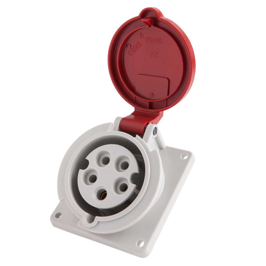 Mennekes 32A 3P+N+E 415V Angled Panel Mounted Socket IP44