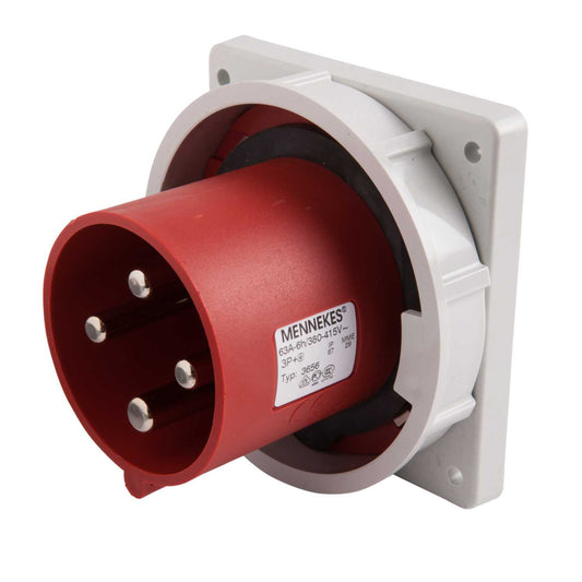 Mennekes 63A 3P+E 415V Panel Mounted Appliance Inlet IP67