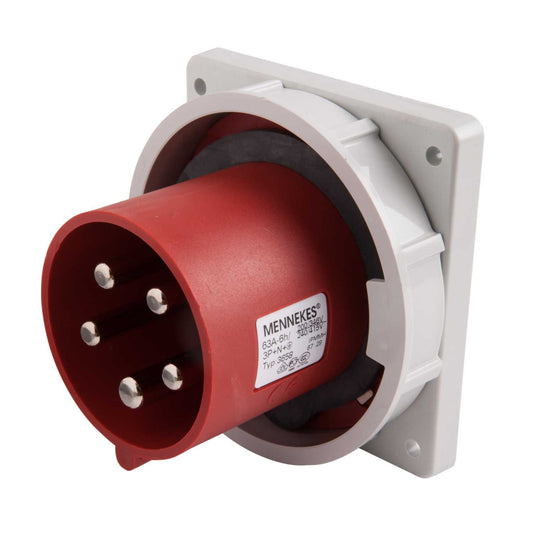 Mennekes 63A 3P+N+E 415V Panel Mounted Appliance Inlet IP67