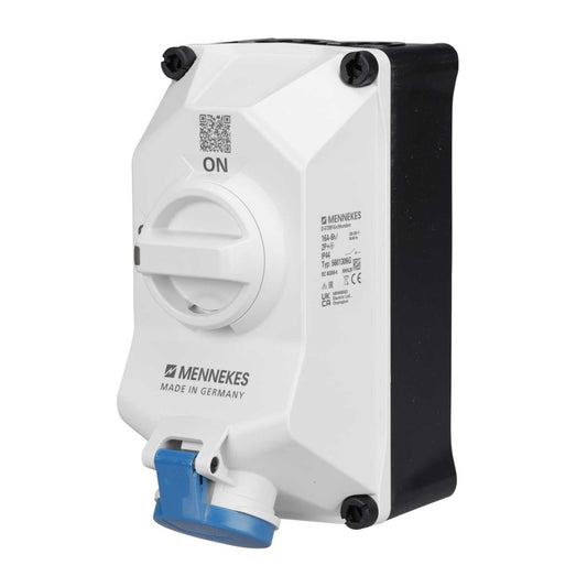 Mennekes Duo 16A 2P+E 230V Interlocked Socket IP44
