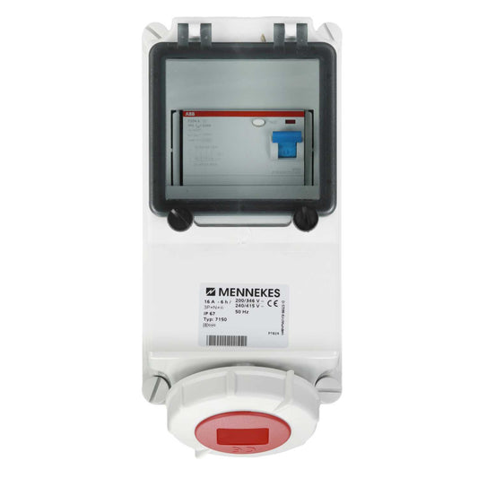Mennekes 16A 3P+N+E 415V RCD Protected Socket IP67