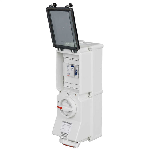 Mennekes 16A 3P+ E 415V Interlocked Switched RCD Protected Socket IP67